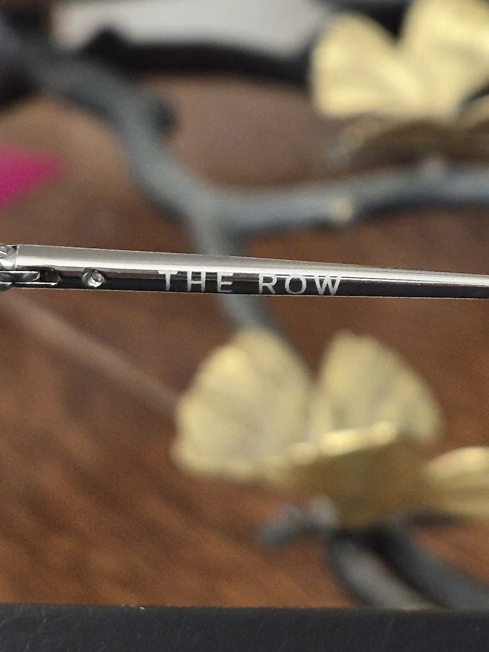 The Row Black Round Sunglasses with Silver Bridge